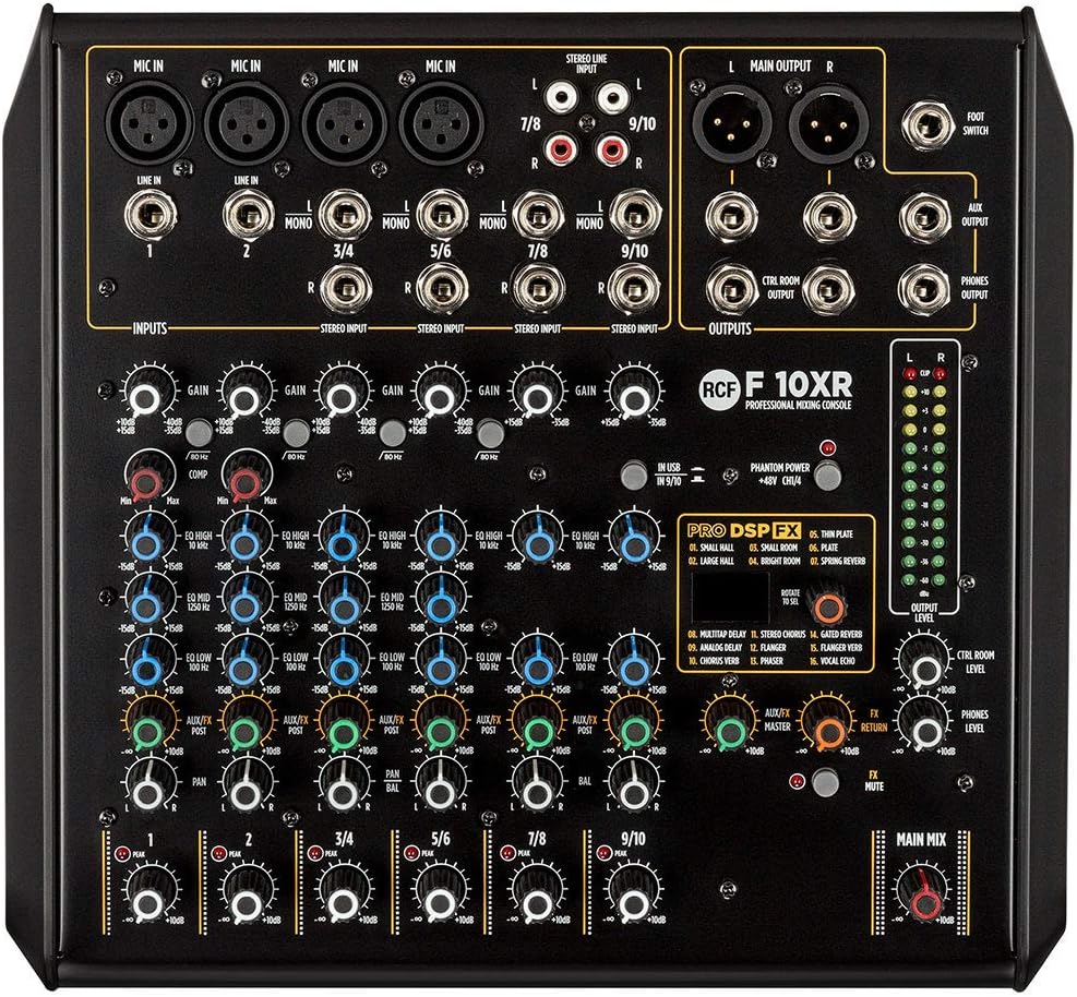 RCF F-16XR 16-Channel Mixing Console With Multi-Fx & Recording Mixer Multi-Effects
