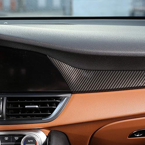 Miniatura 3 de YIWANG Car Center Console Panel Trim Carbon Fiber Passenger Center Console Decoration Panel Trim for Alfa Romeo Giulia 2016-2019 for Left Hand
