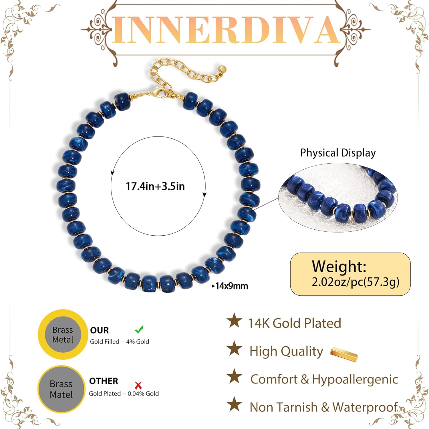 Chunky Beaded Necklace for Women Trendy Statement Big Colorful Resin Bead Choker Necklaces Summer Beach Boho Charm Jewelry Cute Gifts for Love - Image 5