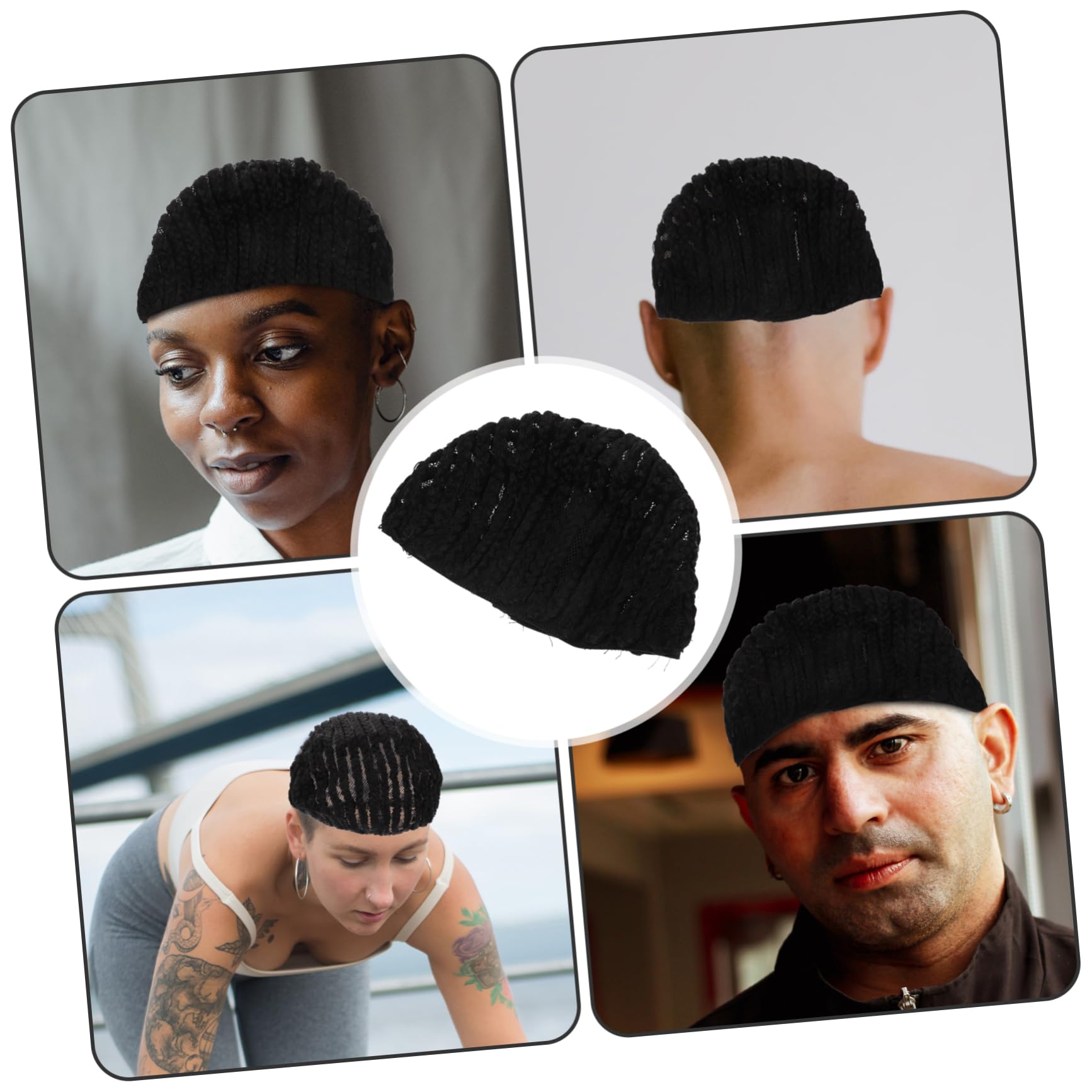 VICASKY 1PC Crochet Wig Cap for Cornrow Braids Black Elastic Dome Net Wig Cap Soft and Stretchy for Comfortable Use and Easy Washing
