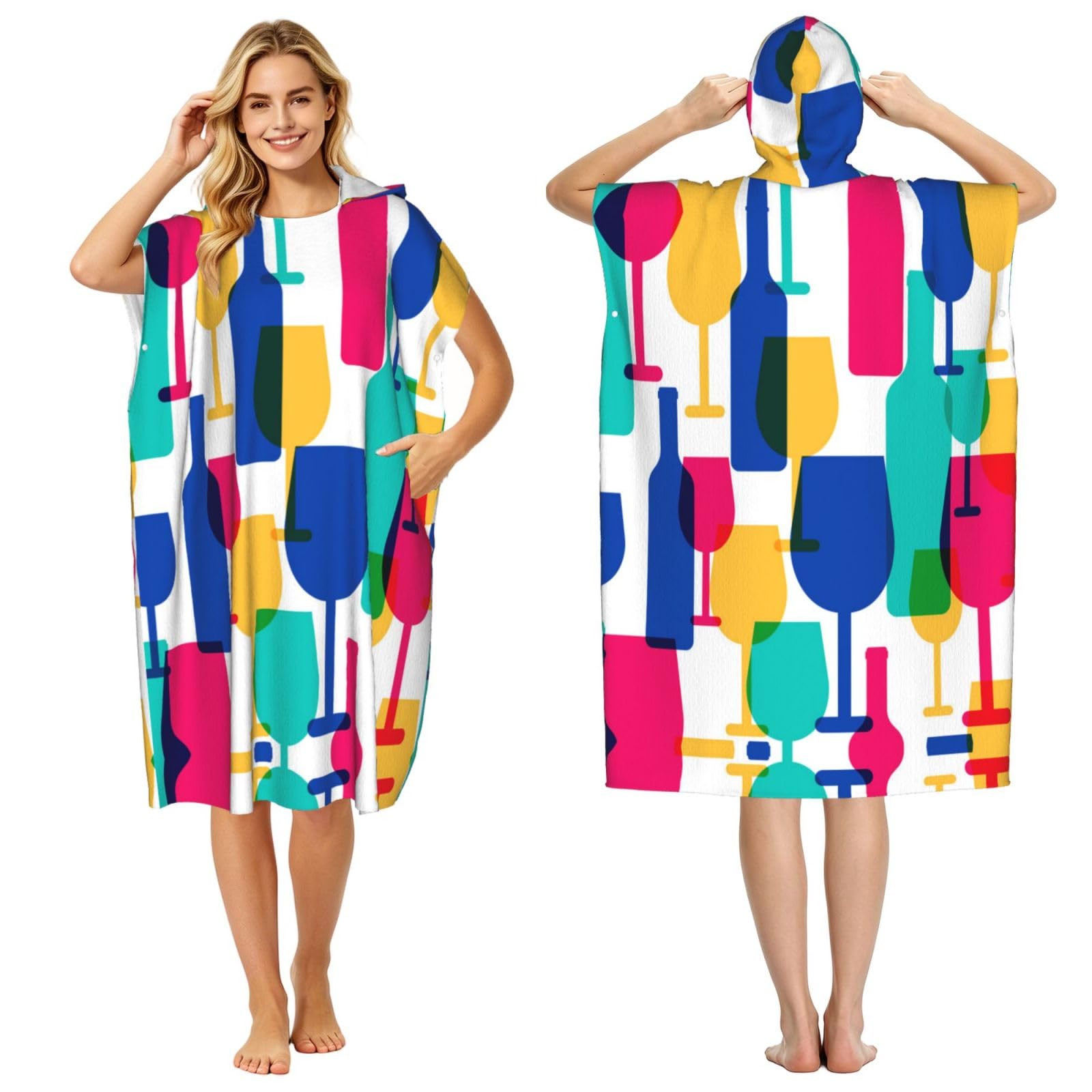 Poncho à capuche microfibre anti-froid serviette de bain légère natation et plage