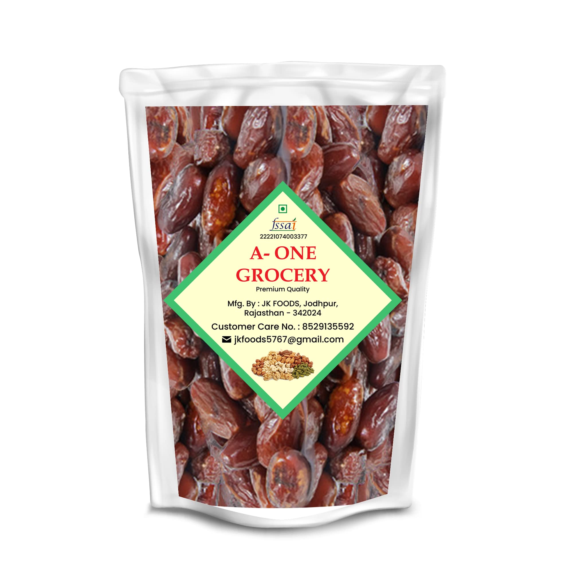 A-One Grocery | Dried Khajur | Dates | Natural Vegan | Airtight Packaging No Preservatives & Added Sugar (200g)