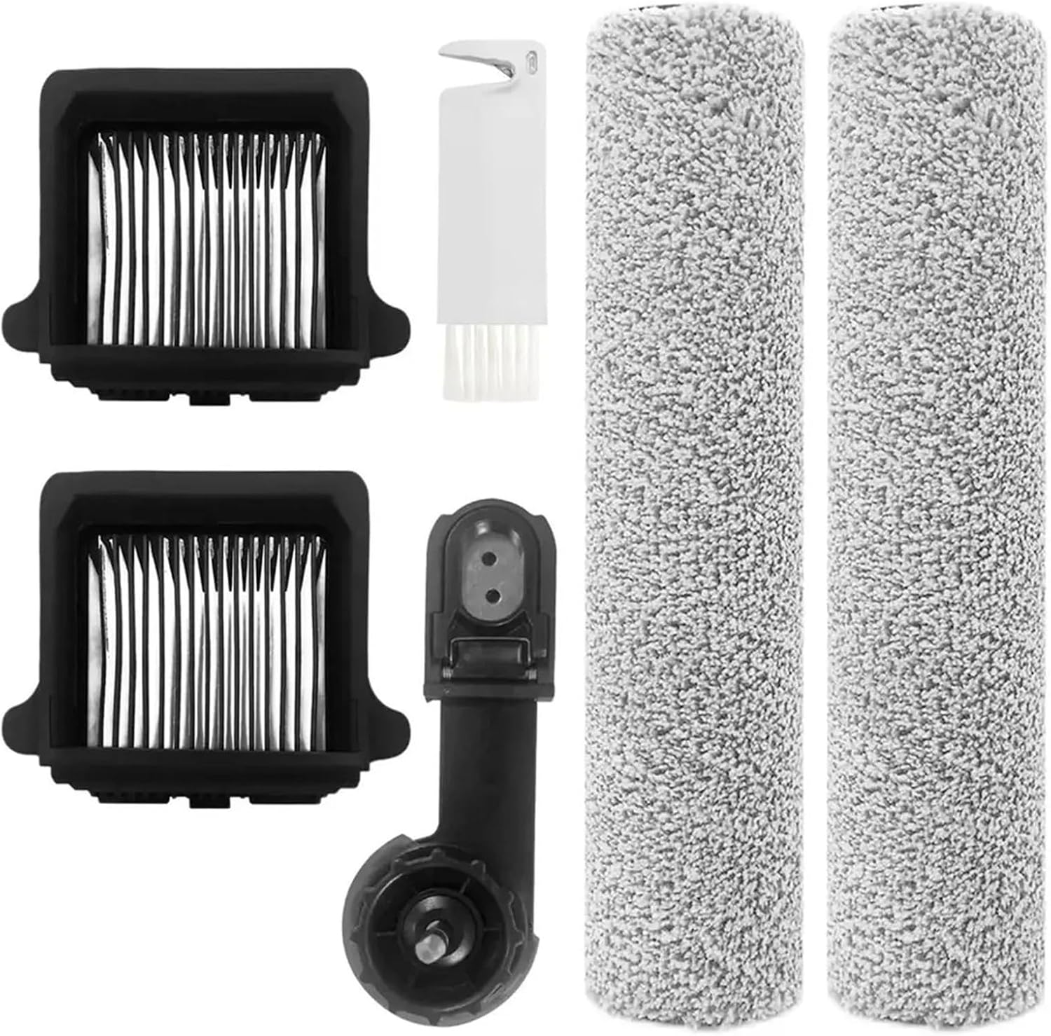 Replacement Brush Roller and Vacuum Filter, Compatible for Tineco Floor ONE S7 Flashdry, (2 Roller Brush+2 Hepa Filter+1 Handle)