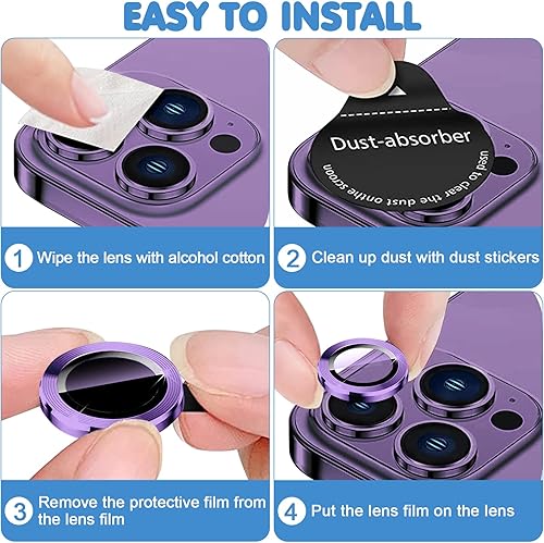 Miniatura 7 de Arshek for iPhone 14 ProiPhone 14 Pro Max Camera Lens Protector Keep Lens Original Design HD Metal Tempered Glass Camera Cover Screen Protector Film