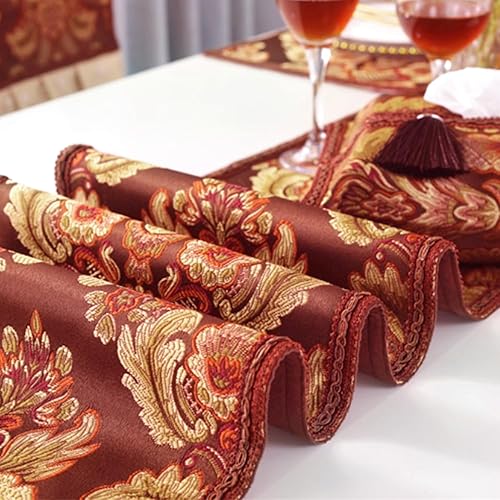 Miniatura 4 de Camino de mesa (78.7 x 13.0 in), diseño de jacquard, color rojo