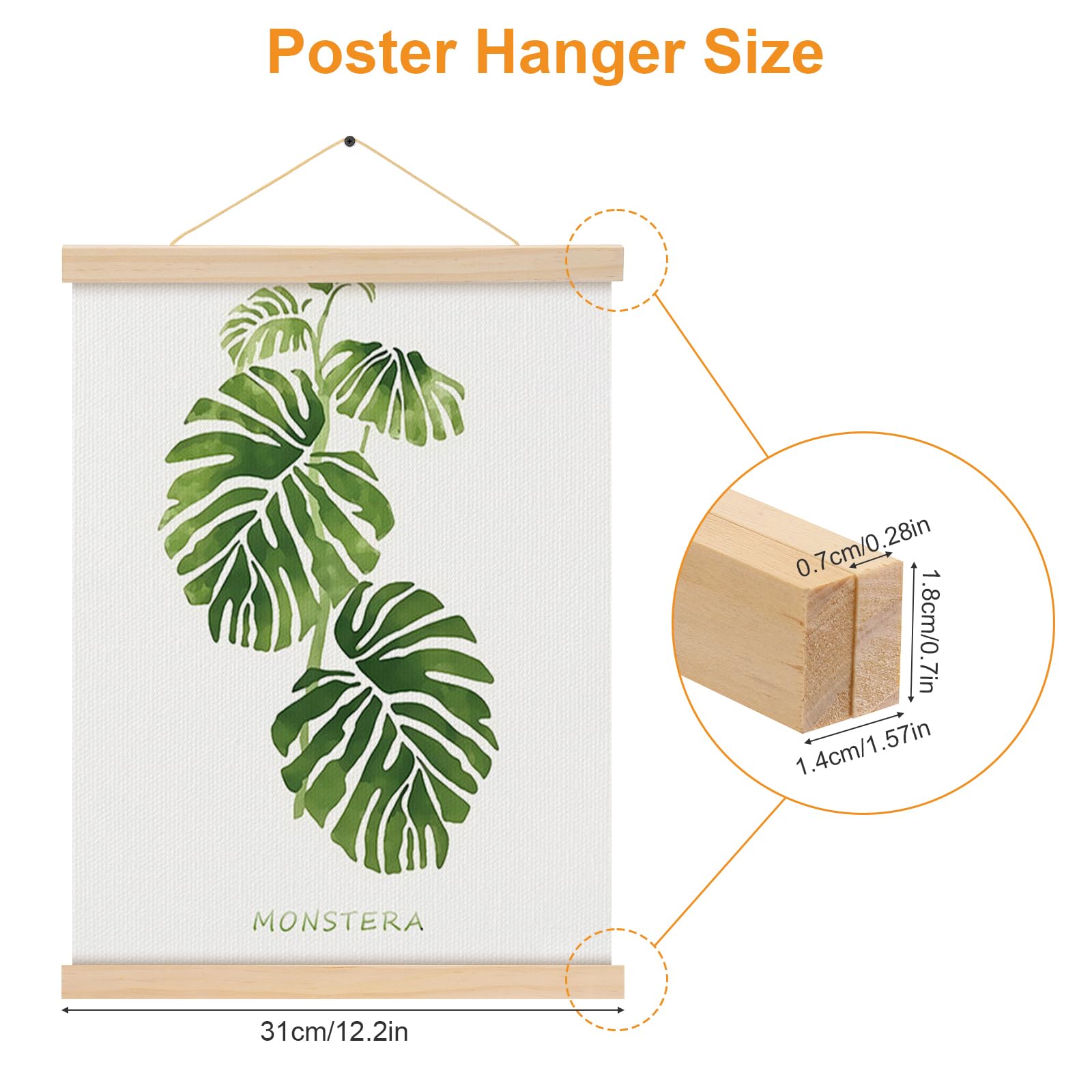 4 Cornici Magnetiche Per Poster A3 - Legno Naturale - Appendiposter Senza Chiodi - Ideale Per Decorazioni - Foto 8