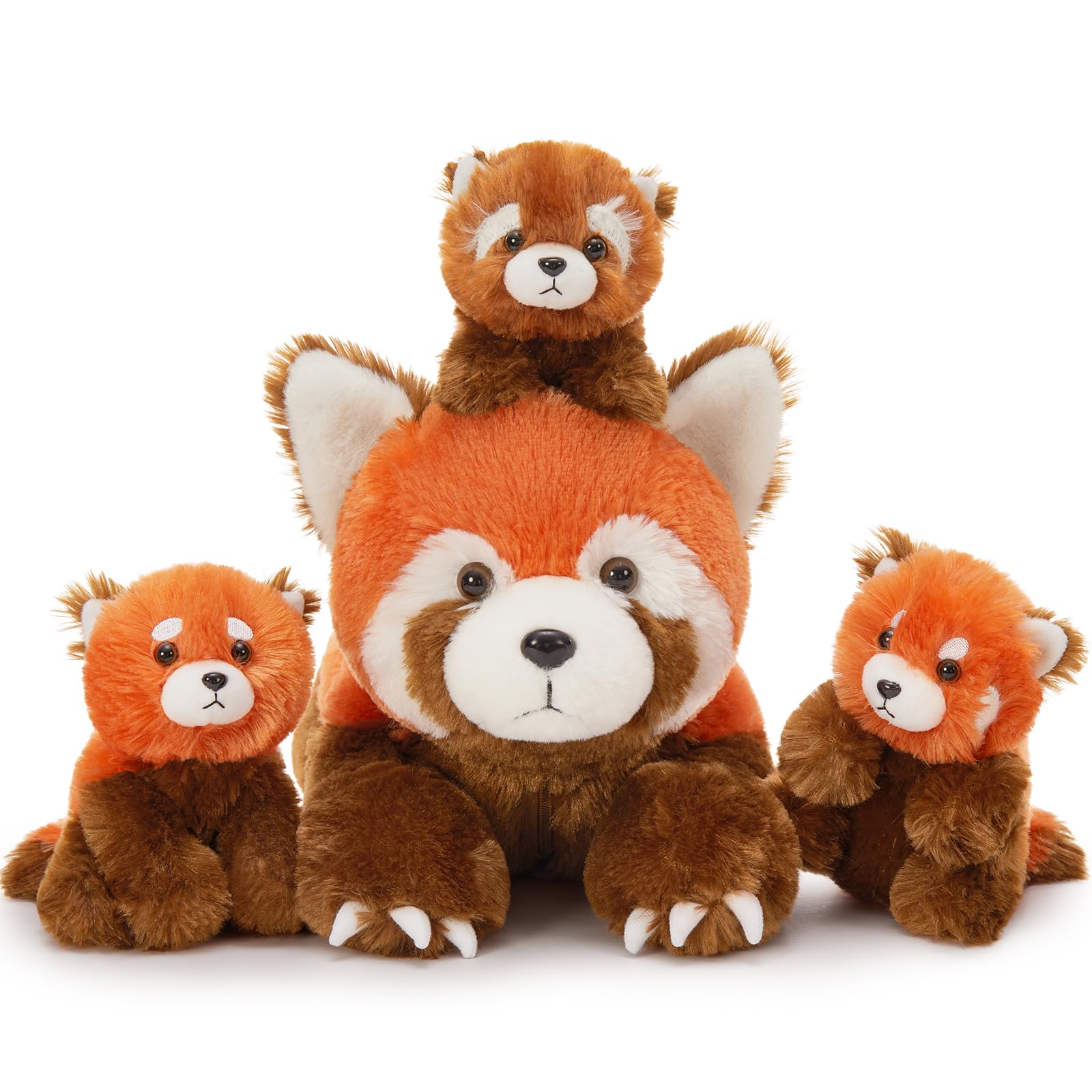 MorisMos Red Panda Plush Teddy with Babies inside, Realistic Cuddly Red Pandas Stuffed Animal Soft Toy, Kawaii Presents for Kids Girls Boys Birthday Party Decoration (45cm) — view 7