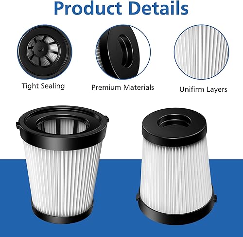 Miniatura 5 de Nequare Vacuum S181 - Paquete de 6 filtros HEPA FSV001 compatibles con Fabuletta FSV101, FSV001, Girnoor G160 y G165, Afoddon A300, Lubluelu 202,