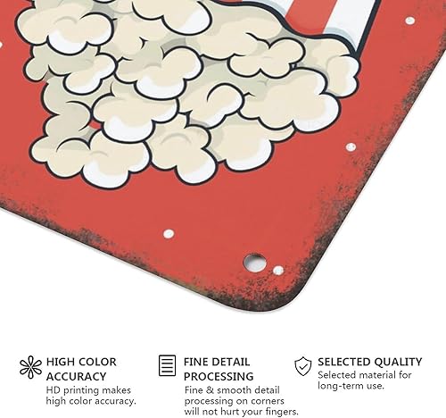 Miniatura 4 de Póster de palomitas de maíz Kawaii con diseño de palomitas de maíz, película y cine, arte de comida de dibujos animados, arte de metal de hojalata,