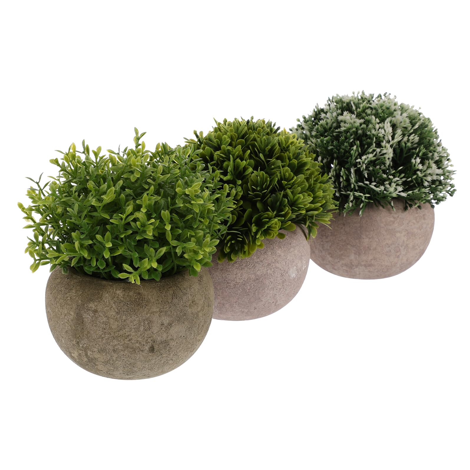 Healifty Plantas Artificiales en Maceta Verdes, 3 Piezas de Plástico
