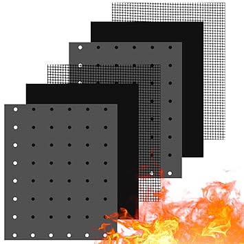 6 Pack Reusable Liners for Toaster Oven Non Stick Air Fryer Mat 9 x 11 Inch Air Fryer Oven Liners Easy Cl