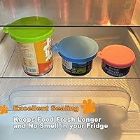 Vista 5 de Paquete de 3 tapas de latas de comida para gatos, aptas para alimentos, sin BPA y aptas para lavavajillas, tapas de silicona para latas de comida