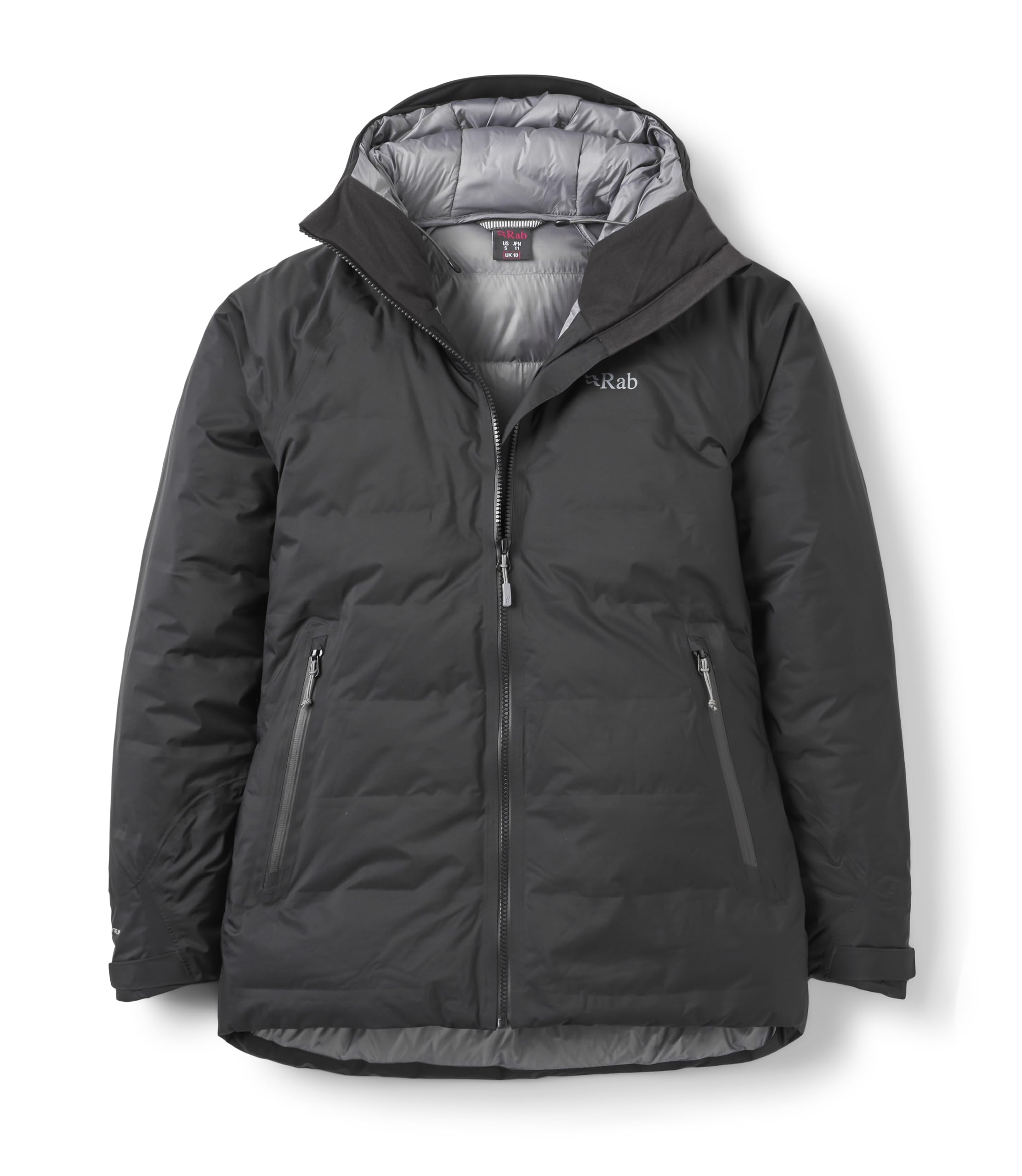 Rab Women's Valiance Jacket - Waterproof Windproof Down Coat for Climbing, Mountaineering, & Casual - Black - Small