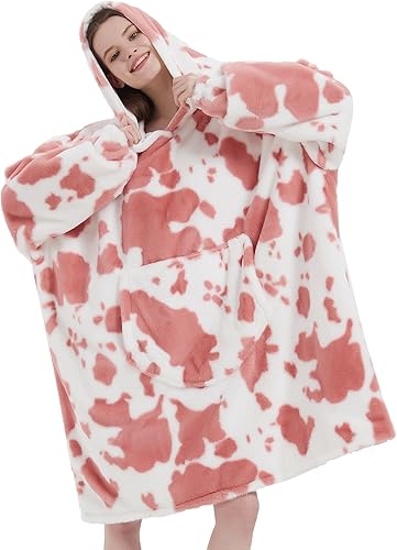 Miniatura 10 de softan Manta con capucha, manta de gran tamaño para adultos, mujeres y hombres, súper acogedora, cálida y suave, sudadera con capucha negra,