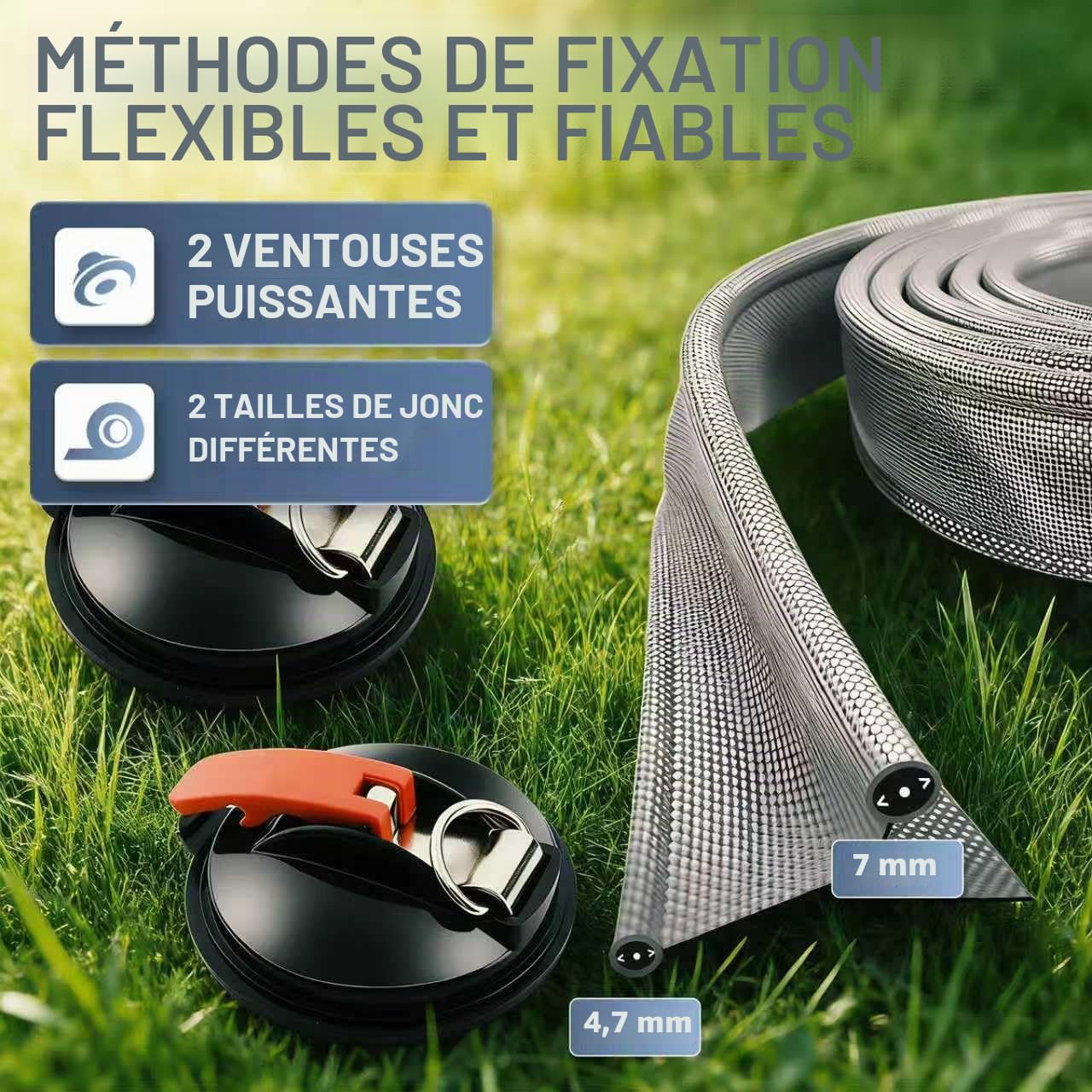 Voile d'ombrage avec Bande passepoilée, auvent de Bus, auvent de Voiture, Caravane, Fourgon, Camping Car 3x240m, Rail Auvent(4.6-7mm), ÉTanche et RÉSistant aux UV