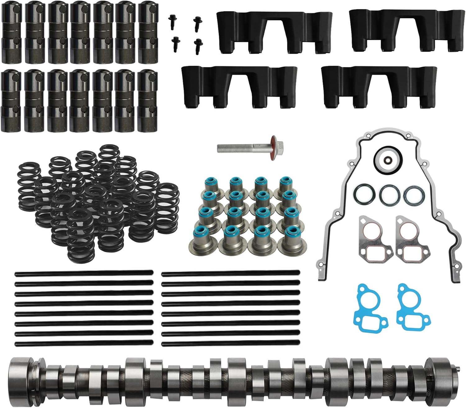E1840P Sloppy Stage 2 Camshaft Kit W/Lifter & Springs & Pushrods & Gaskets Fit For GM Chevy GMC Envoy Buick 1997-2013 Gen 3/4 LS 4.8L 5.3L 5.7L 6.0L 6.2L LS1 LS6 LS2 LQ4 LQ9 Vortec Trucks V8 Engine