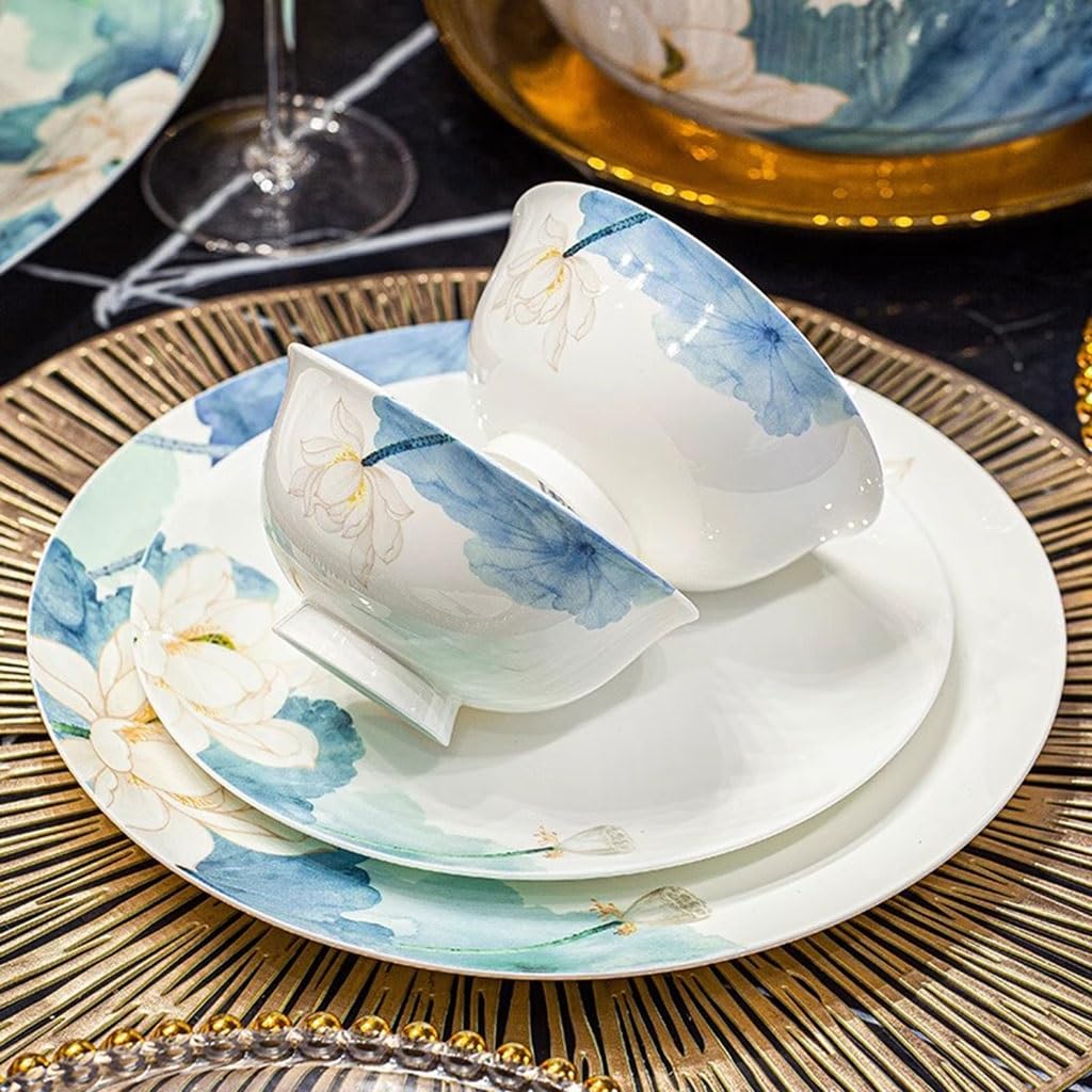 Talerze Chiński styl Ceramiczny talerz obiadowy o wysokiej kolorystyce Naczynia domowe Zastawa stołowa Talerz obiadowy Talerze obiadowe (jeden rozmiar)