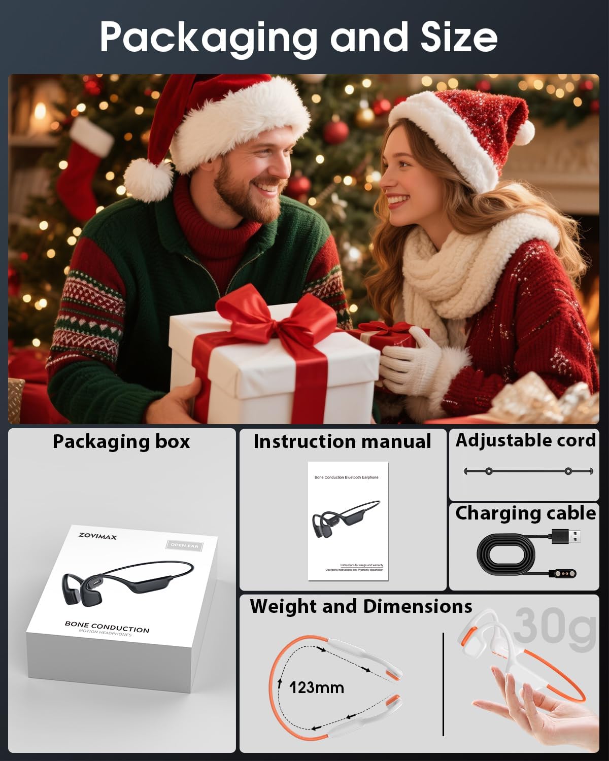 Bone Conduction Headphones, IPX8 Waterproof Swimming Headphones, Open Ear Headphones with MP3 Mode 32GB Memory Up to 12 Hours Playtime, Bluetooth 6.0 Earbuds Secure Fit for Running (Orange)