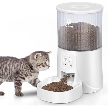 PetUltra Automatic Pet Feeder for Cats, Timer-Controlled, 4L Capacity, 2-Way Power Supply, Scheduled Feeding, Anti-Theft, Sem