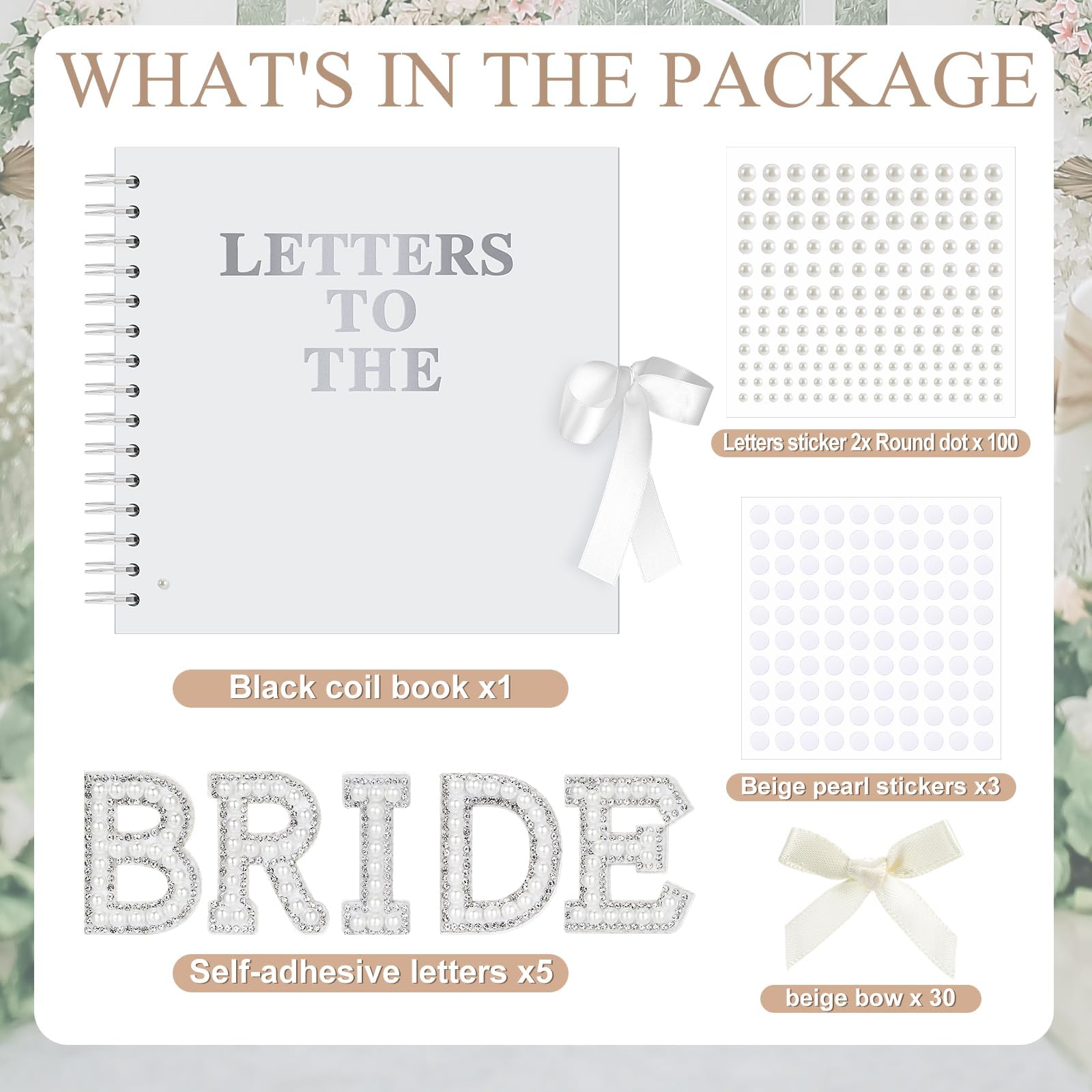 Album Fotografico Fai da Te Matrimonio, 21x21cm Scrapbook Letters to The Bride, Album Fotografico Personalizzabile Scrapbook, Fotolibro Personalizzabile Guest Book per Addio al Nubilato e Nozze
