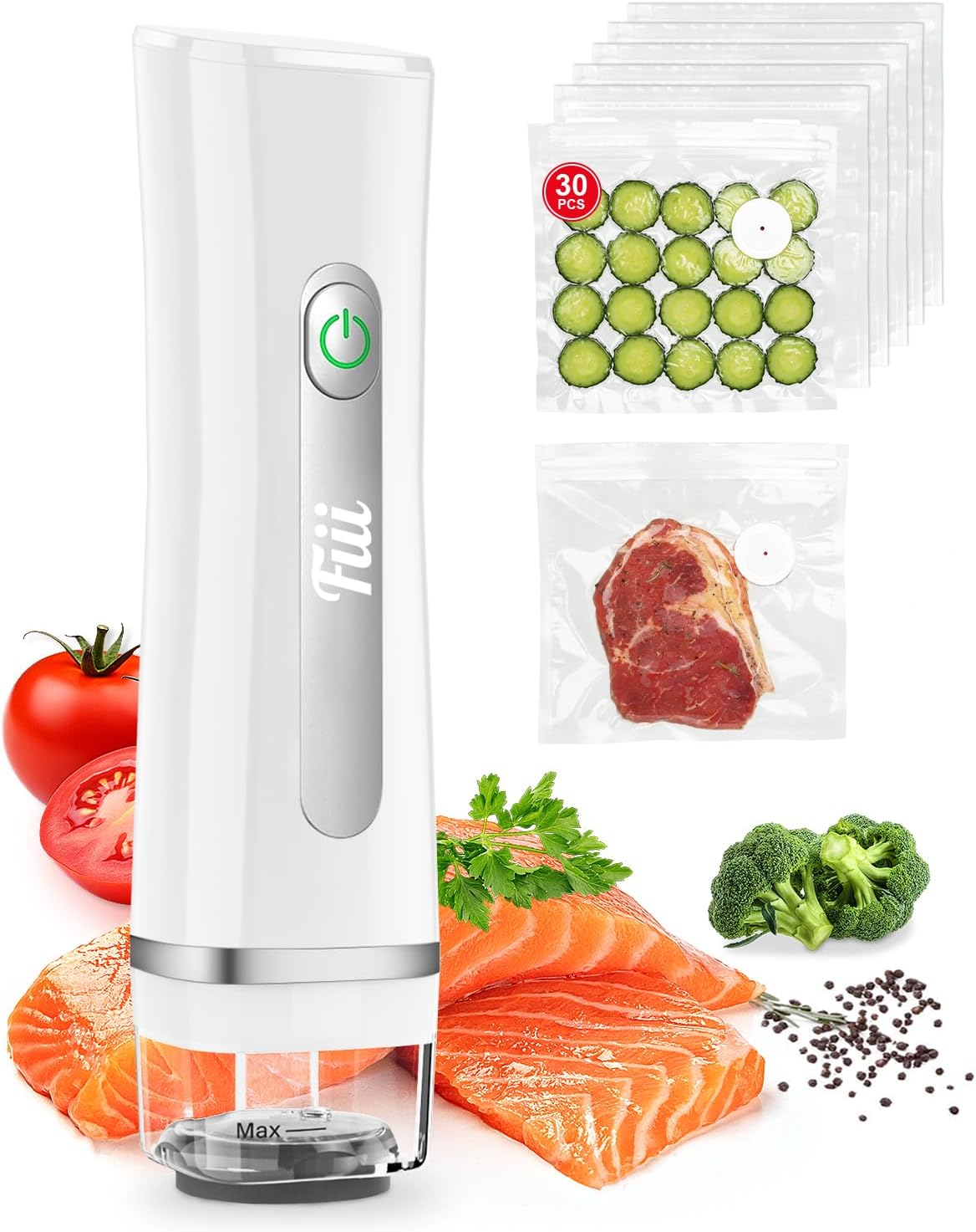 Fiii Vacuum Sealer with 30 Bags, Portable Handheld Sealing Machine
