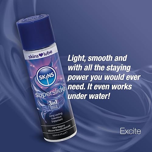 Miniatura 3 de Skins Skins Super Slide 3 en 1 Premium - Lubricante a base de silicona segura de látex de larga duración con tecnología Reaquav8 4.4 onzas líquidas
