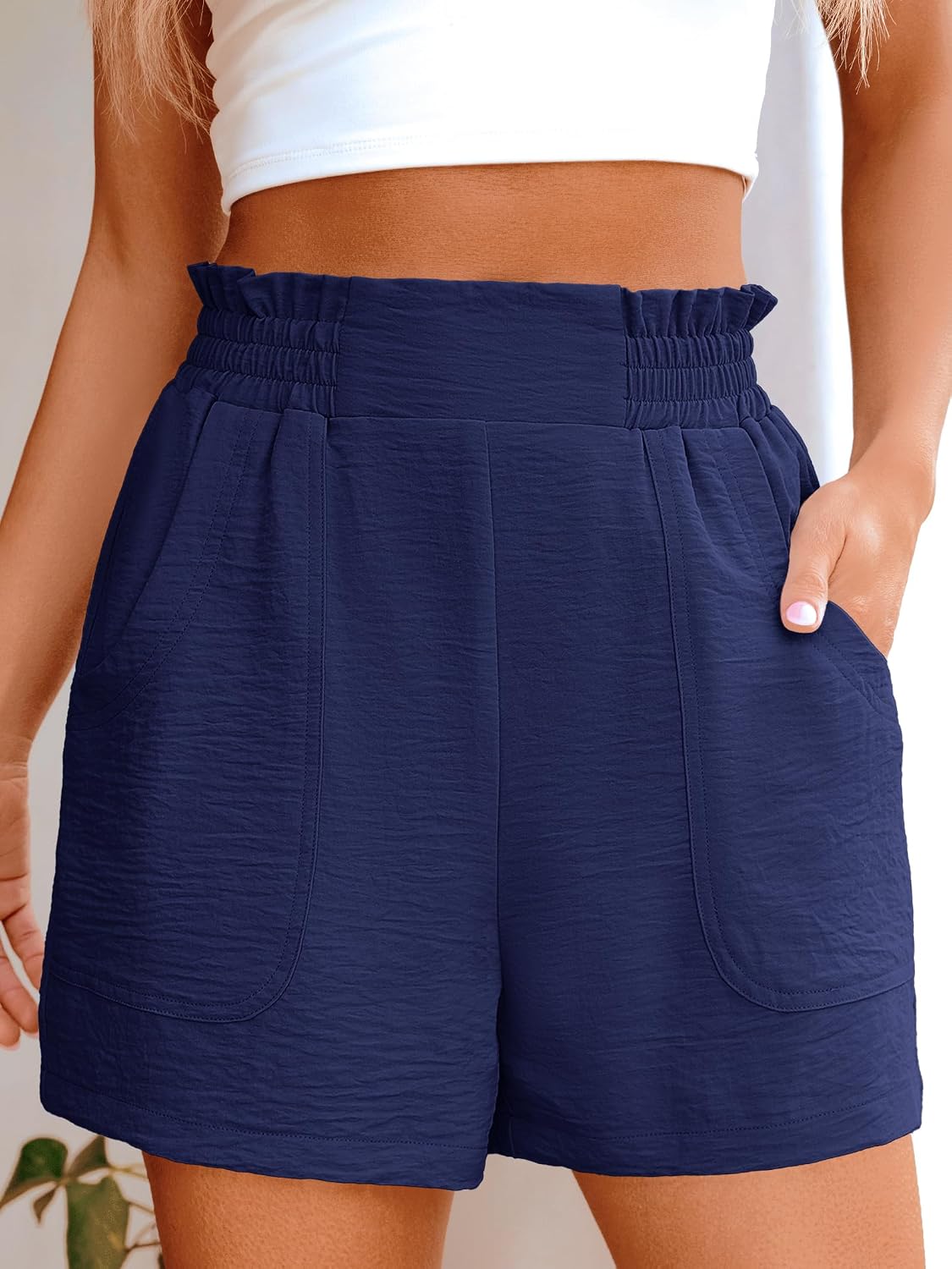 ANRABESS Shorts for Women Summer Casual Elastic High Waisted Wide Leg Cute Dressy 2026 Vacation Beach Clothes thumbnail