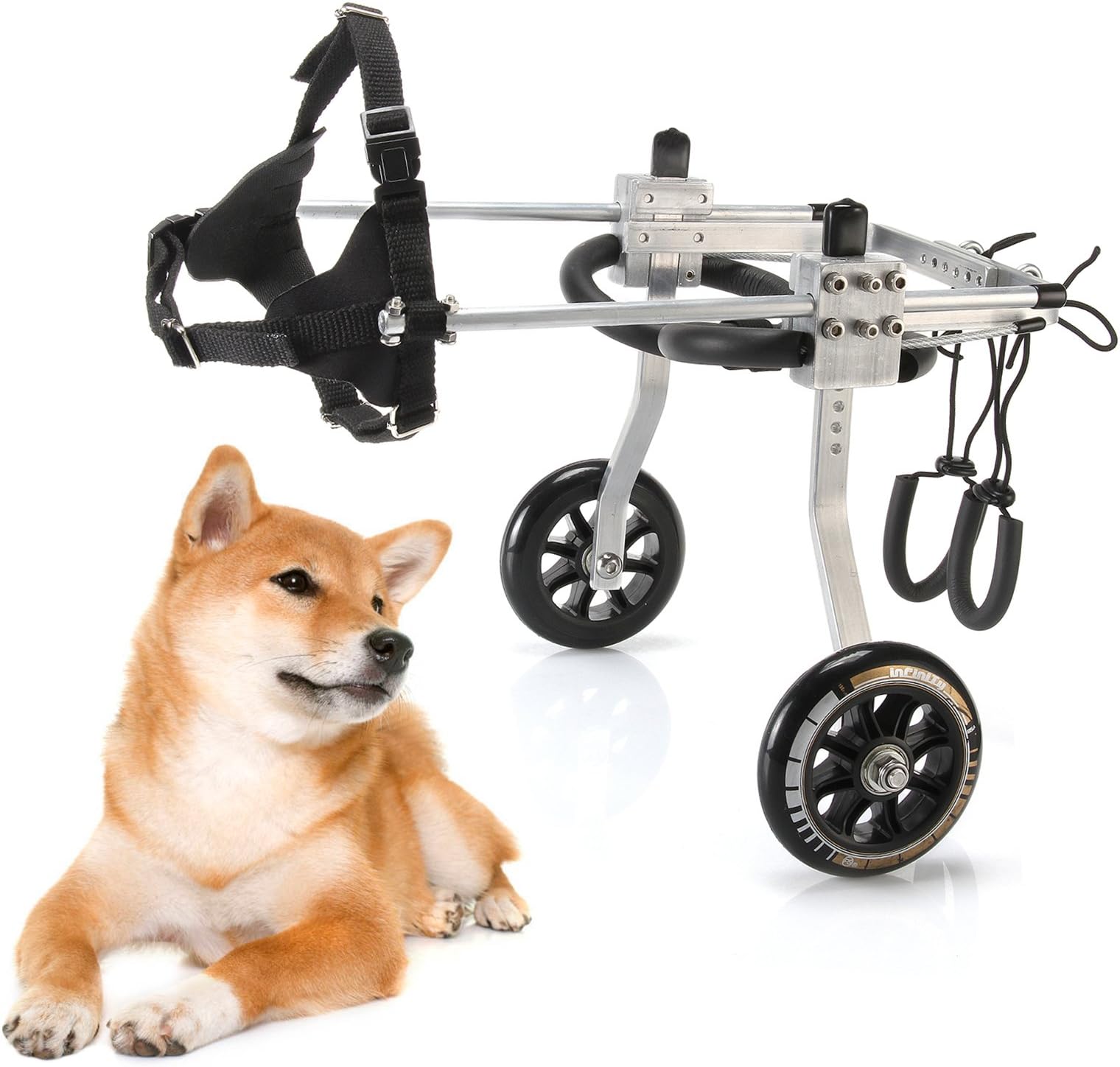 Dog Wheelchair for Back Legs, Large Dog Wheelchair, Dog Mobility Harness Wheelchair, Pet Dog Wheelchair to Make Handicapped Large Dog Walk, Light Aluminum pet Wheelchair, Adjustable Dog Wheelchair