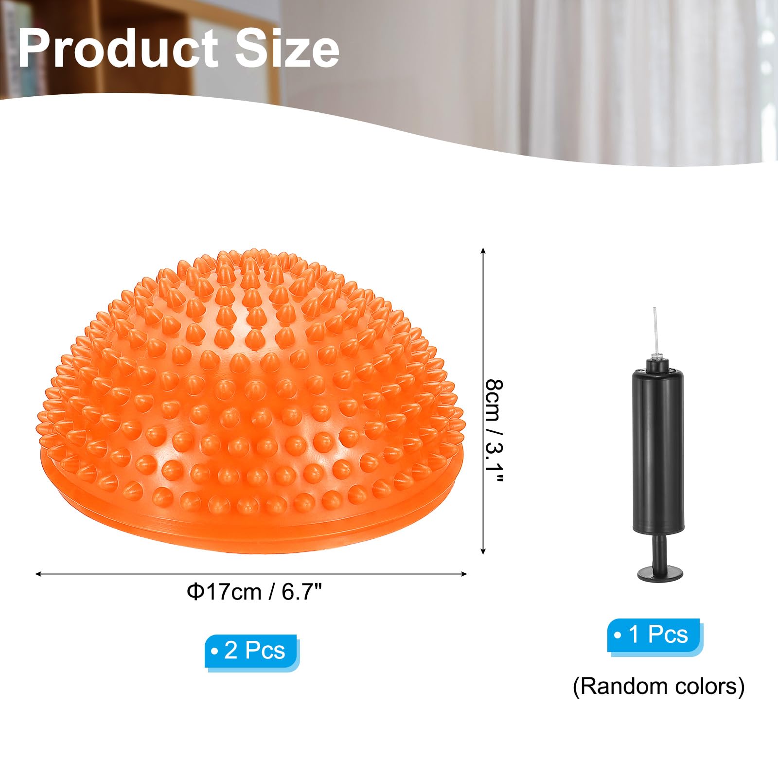 PATIKIL 2 Pcs Half Spiky Domes Balance Pods 6.7x3.1 Inch - Image 2