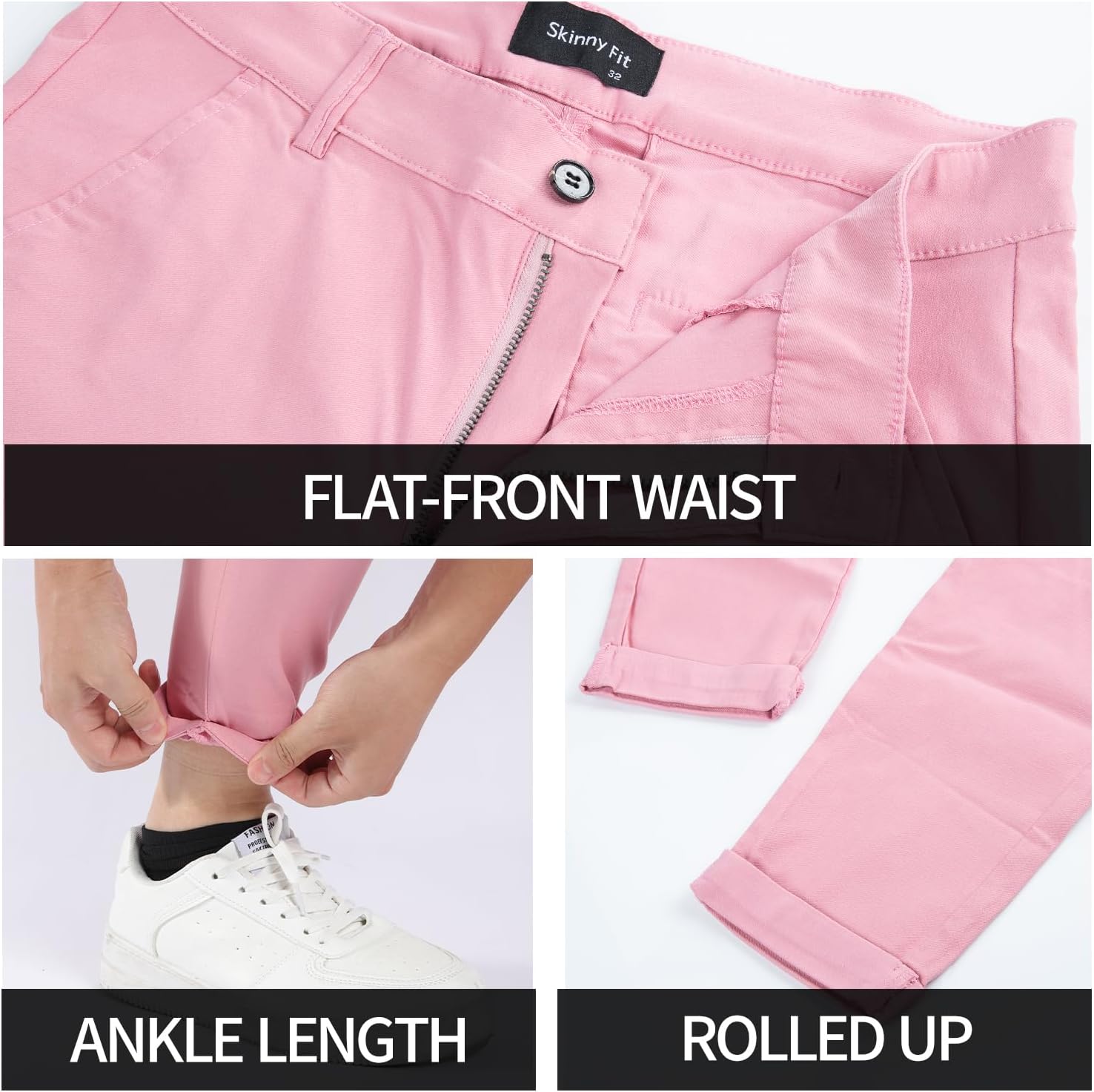 GINGTTO Mens Dress Pants Slim Fit Chino Pants for Men Stretch - Image 4