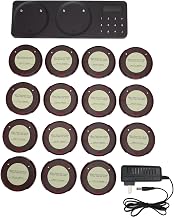 Wireless Restaurant Pager System, 1 Host 15 Pagers, 300m Range, Stackable Charging, Touch Keyboard, 3 Vibration Modes, for Food Courts and Waiting Areas