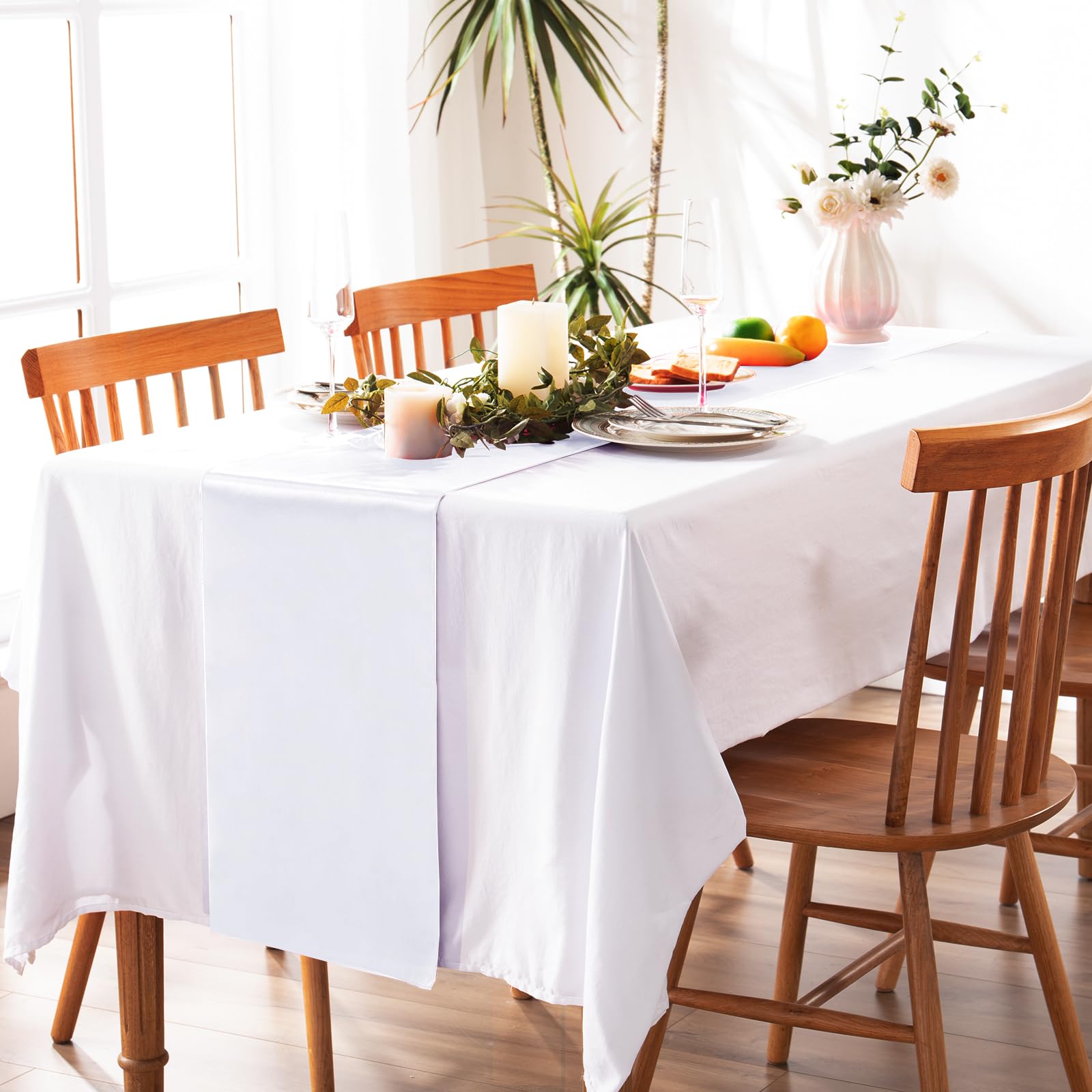 Lot De 6 Chemins De Table Rectangulaires En Satin De Soie Lisse Pour