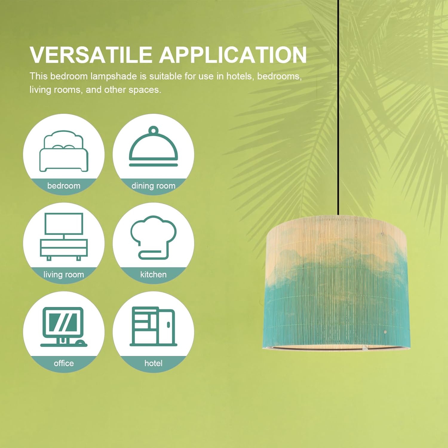 LALAFINA Bamboo Lamp Shade 11.81X11.81X9.05In Decorative Hanging Lampshade for Table Floor Pendant Light Home Decor
