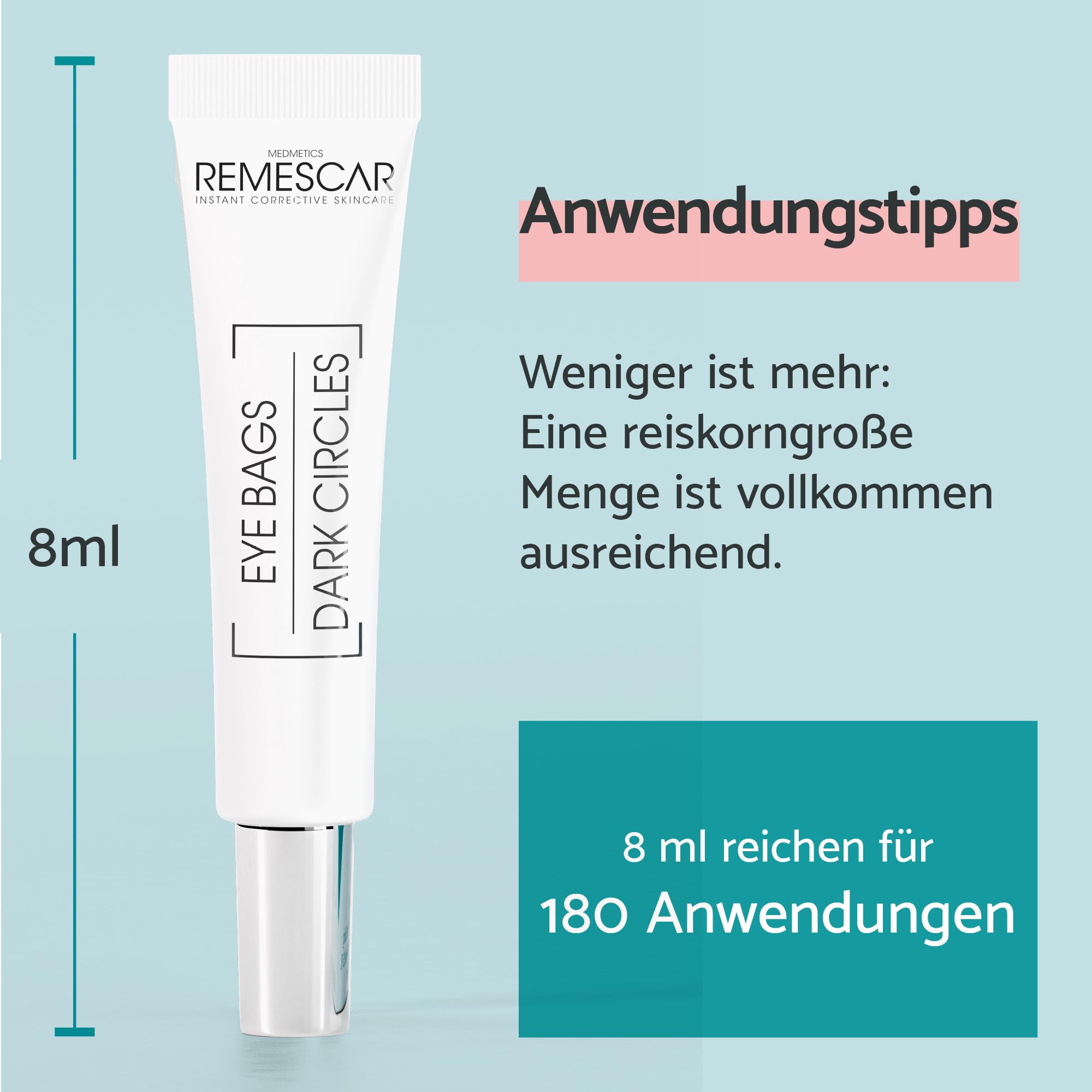 Remescar Anti-Under-Eye Bags Duo – Reduziert Tränensäcke und Augenringe + Tagescreme Augenkontur – Hydratation, Straffung, Frischer Blick, Anti-Müdigkeit, Pflege für empfindliche Haut