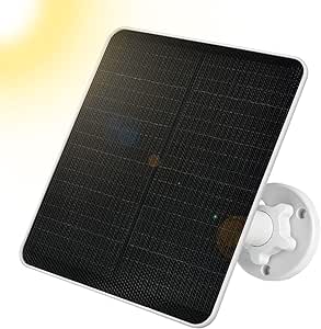 Solar Panel for Security Camera, 6W Solar Panel with Micro USB & USB-C Port,Compatible with Rechargeable Battery Powered Surveillance Camera,Adjustable Mounting Bracket asin的图片
