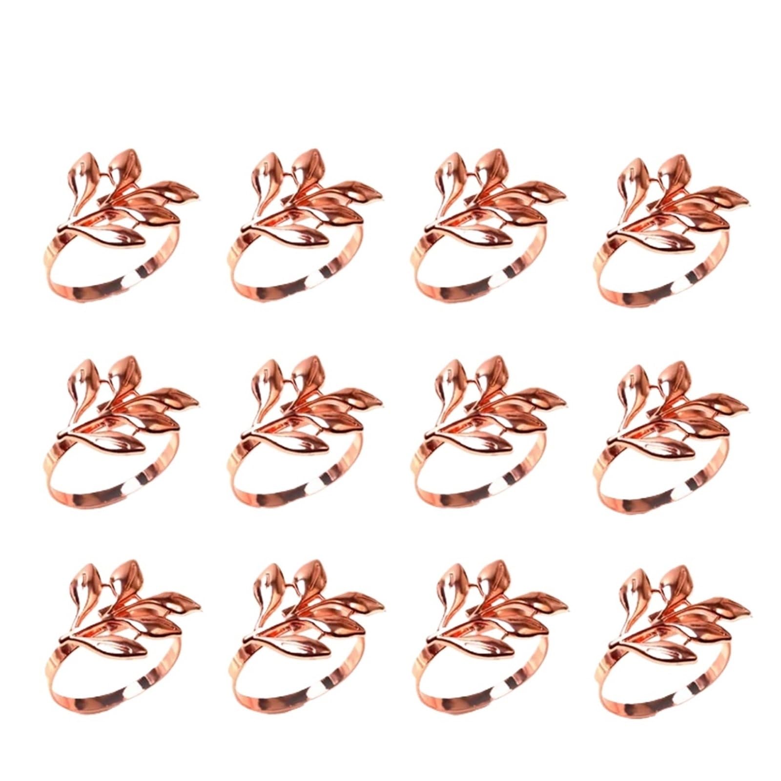 napkin rings Leaf Napkin Rings Buckle Holder for Christmas Thanksgiving Wedding Dinnig Table Decoration(Rose gold 12pcs)