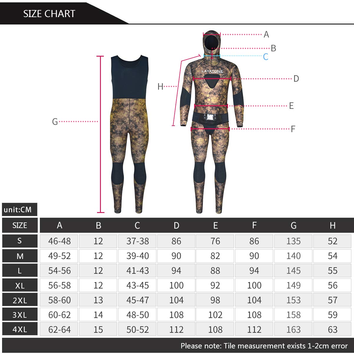 Buy LayaTone Wetsuit Men Premium 5mm Super Stretch Camouflage Neoprene
