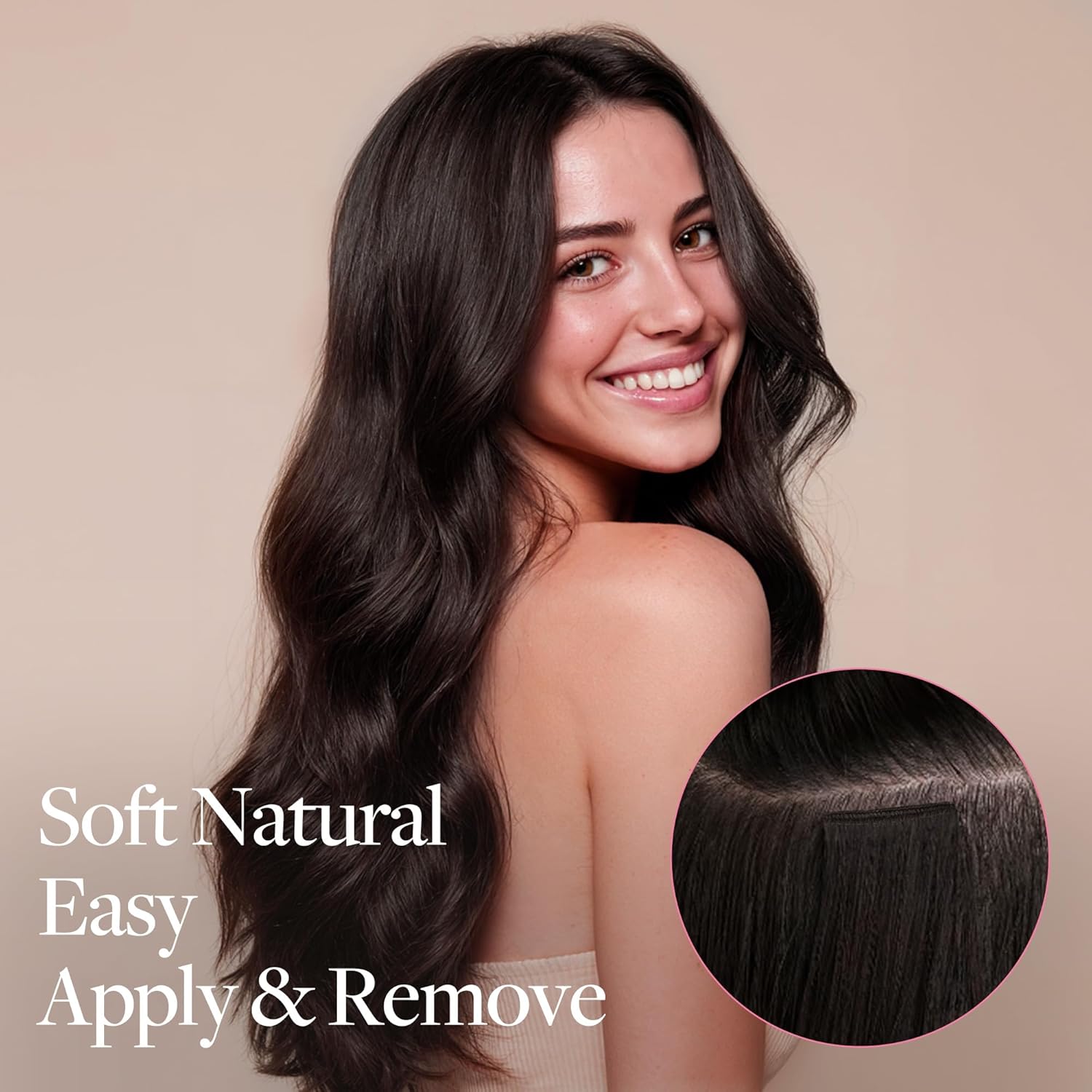 GOO GOO Clip in Hair Extensions Real Human Hair, Remy Human Hair Extensions Clip ins for Women, Natural Human Hair, 18inch 120g 7 Pcs, #4H Light Chocolate Brown