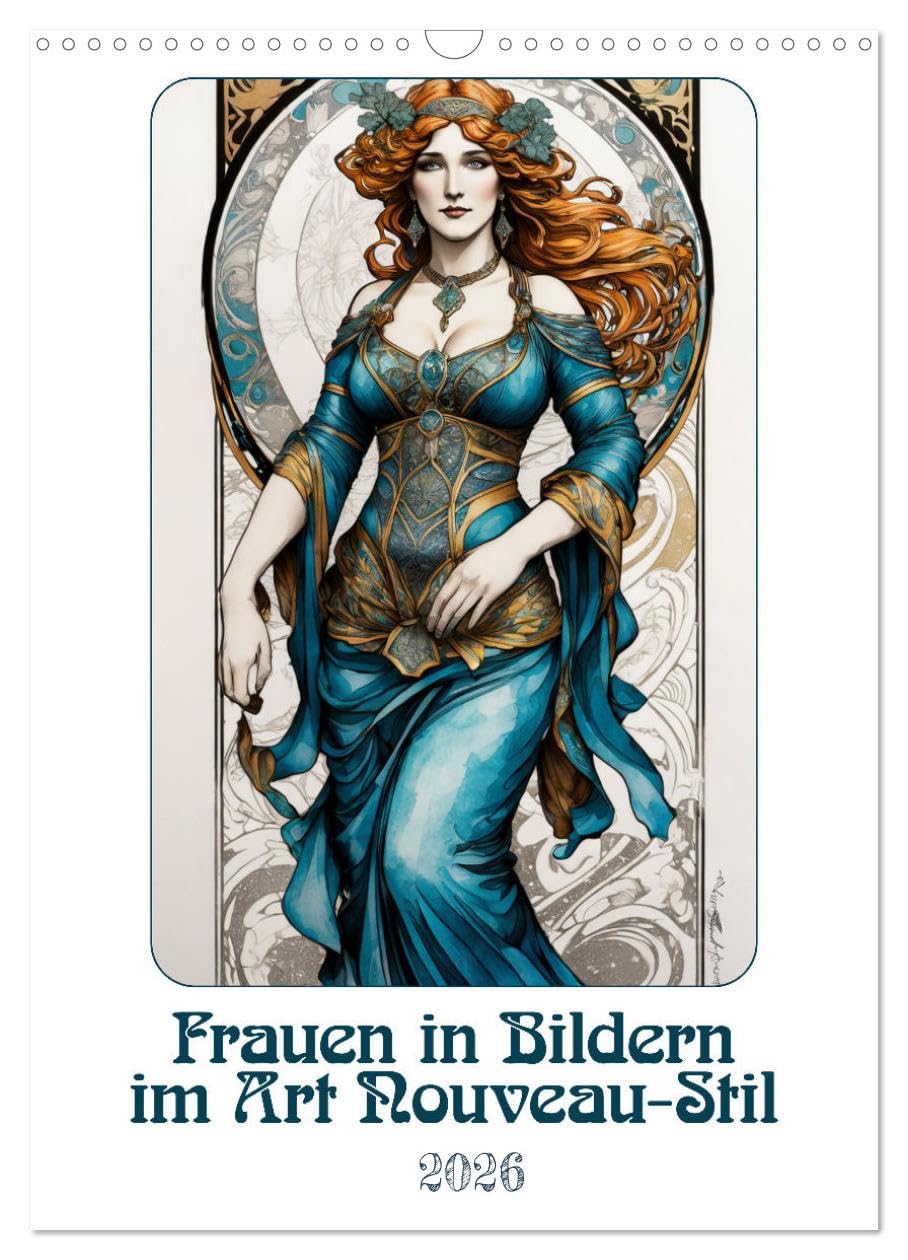 Women in pictures in the Art Nouveau style UK-Version (Wall Calendar 2026 DIN A3 Portrait), CALVENDO 12 Month Wall Calendar โ image 1