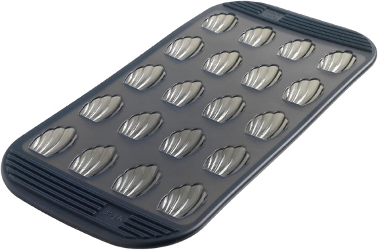 Mastrad Mini-Madeleine Baking Tray Pan, Nonstick Madeleine Mould, Scallop Shell Shaped Tray, Dishwasher Safe, 20 Hole - F43214