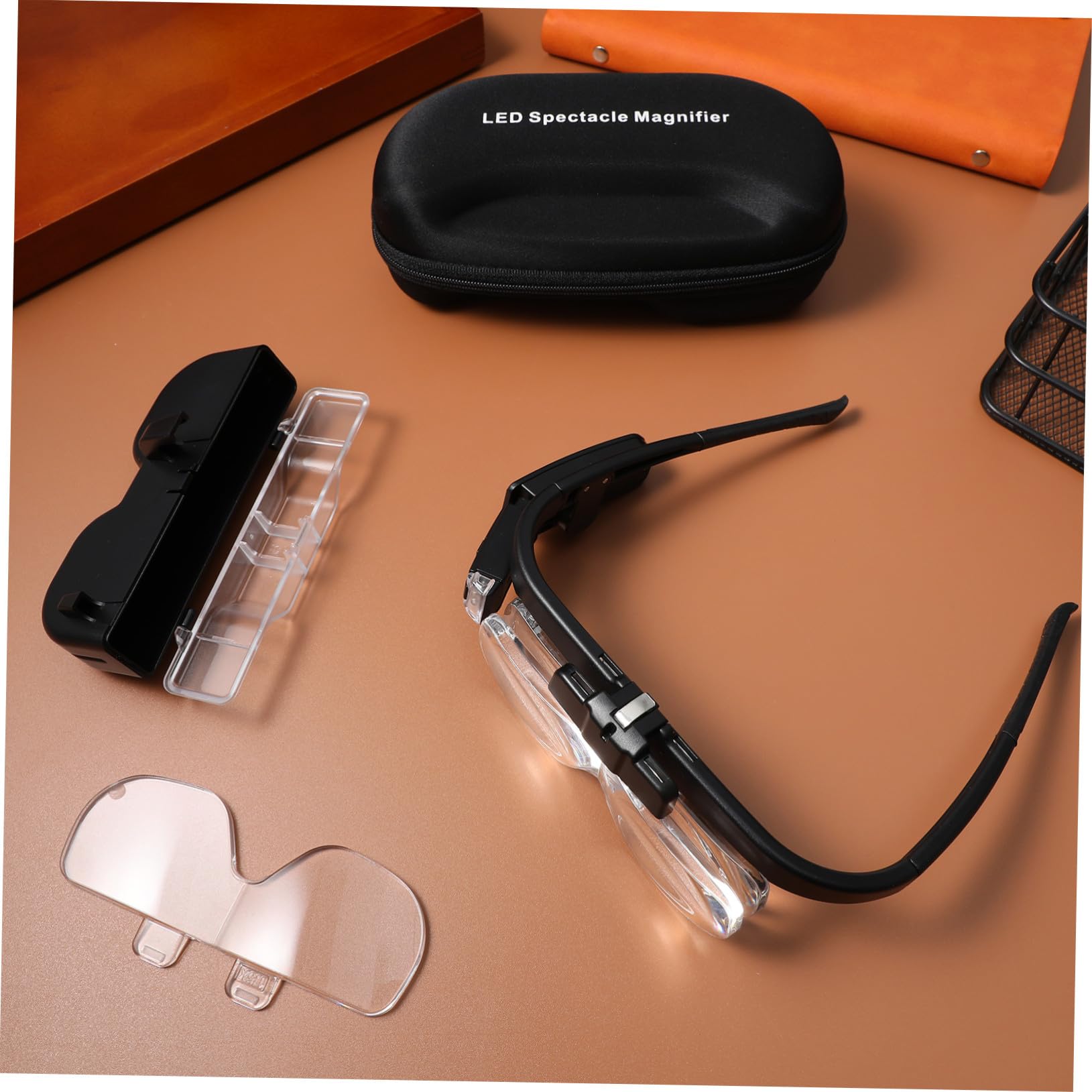 Cabilock Lupa de Lectura Iluminada con Luz LED USB Recargable, Diseño Ligero en Negro con Lente Acrílico para Trabajo Detallado y Reparación Precisa