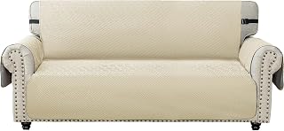 Ystyle Sofa Überzug 4 Sitzer, sofaschoner rutschfest, sofabezug Mit Armlehne, Anti-Fleck Couch Überzug, Sofa Cover Für Katze Hunde, SofaÜberwurf Durable, Waschbar Couchbezug, Beige