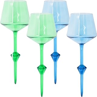 COMFY FLOATS 4 Pack Floating Wine Glasses for Pool, Lake, & Hot Tub (18 Oz | Set of 4) - Blue/Green