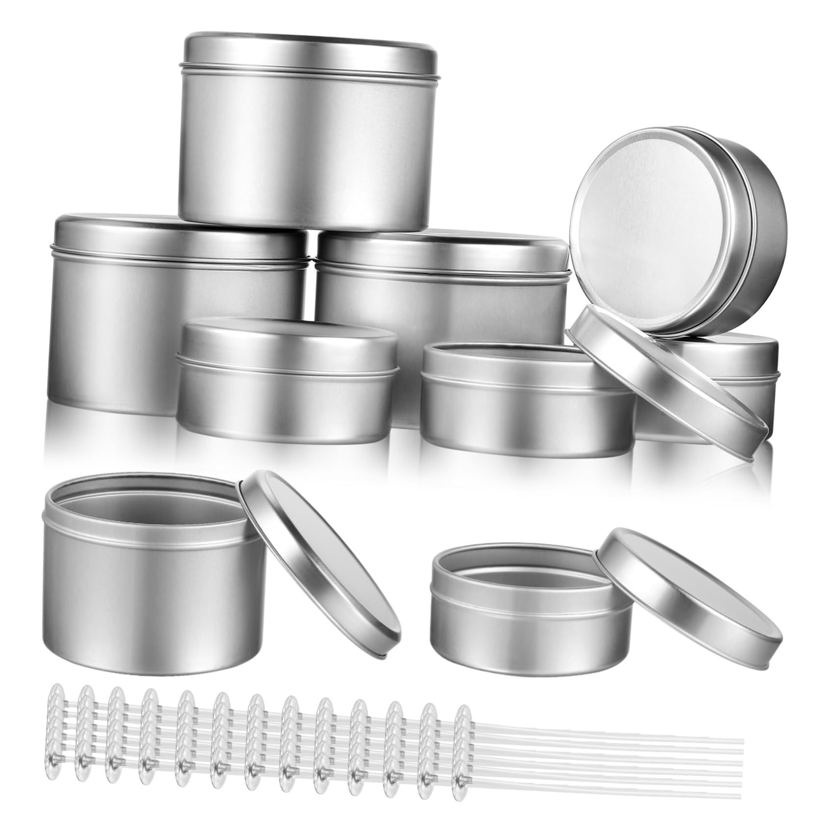 ARTIBETTER Aluminum Candle Molds 12pcs Empty Candle Tins Perfect for DIY Craft Projects