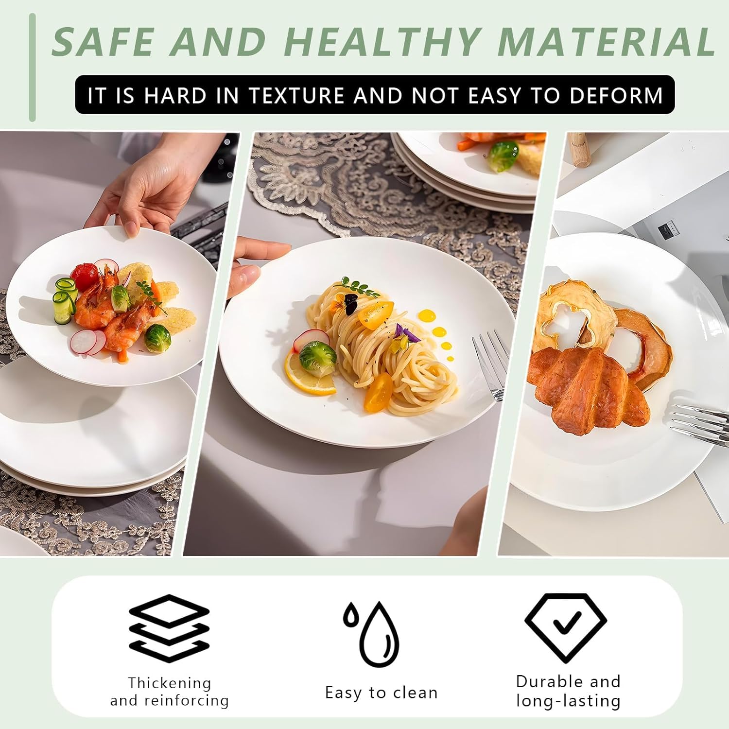 Appetizer Plates Set of 12, 5 Inch Small White Ceramic Dessert Plates, Ceramic Small Plates for Cake, Bread, Snack, Sauce, Salad, Microwave and Dishwasher Safe (5 inch, 12 pack)