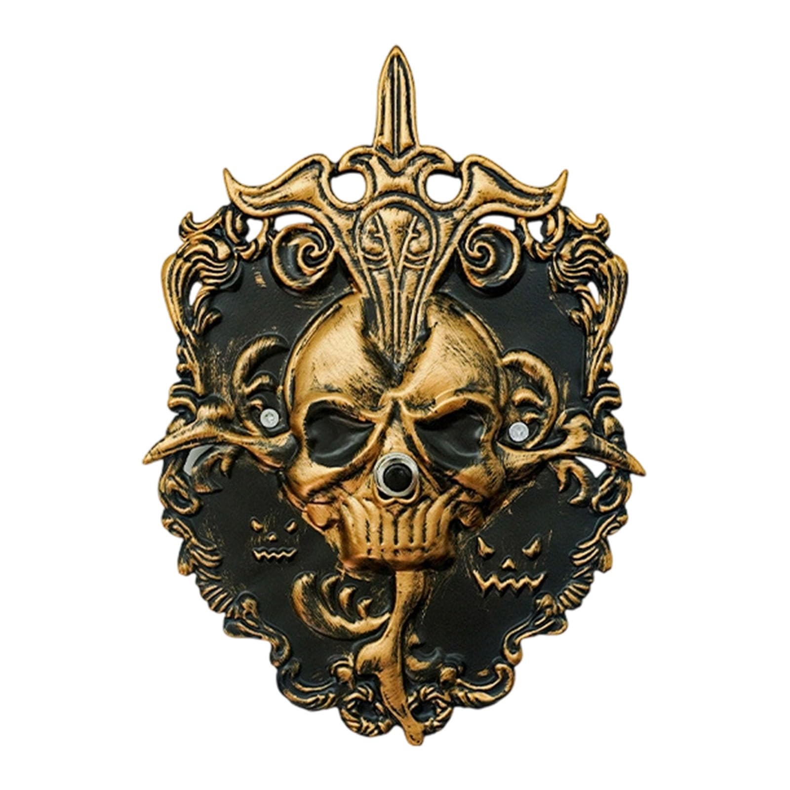 Jazuaiao Ornament Model 1 Horror Doorbells With Visual Intercoms Shockproofed Metal Materials Instants Setups For Halloweens Scare Weather Resistant Scary Doorbells