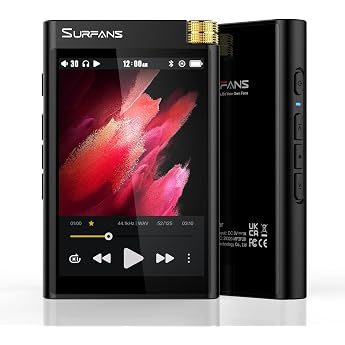 Surfans HiFi Bluetooth MP3 Player: F28 High Resolution Lossless Portable Music Player - 3.5 Inch Digital Audio Player 32GB Su
