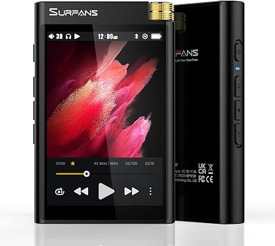 Surfans HiFi Bluetooth Mp3 Player F28 High Res Lossless Portable Music Player - 3.5 inch Digital Audio Player Support up to 512GB