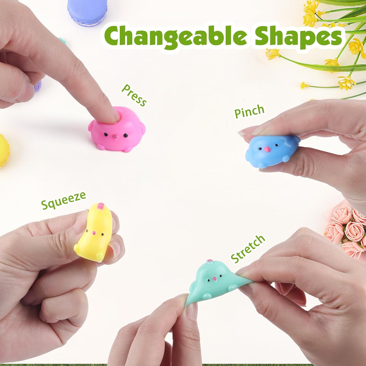 12 Pcs Chick Squishies Toy, Super Soft Chicken Squeeze Toys with Coop Easter Basket Stuffers Party Favors Easter Egg Hunt for Kids Boys Girls