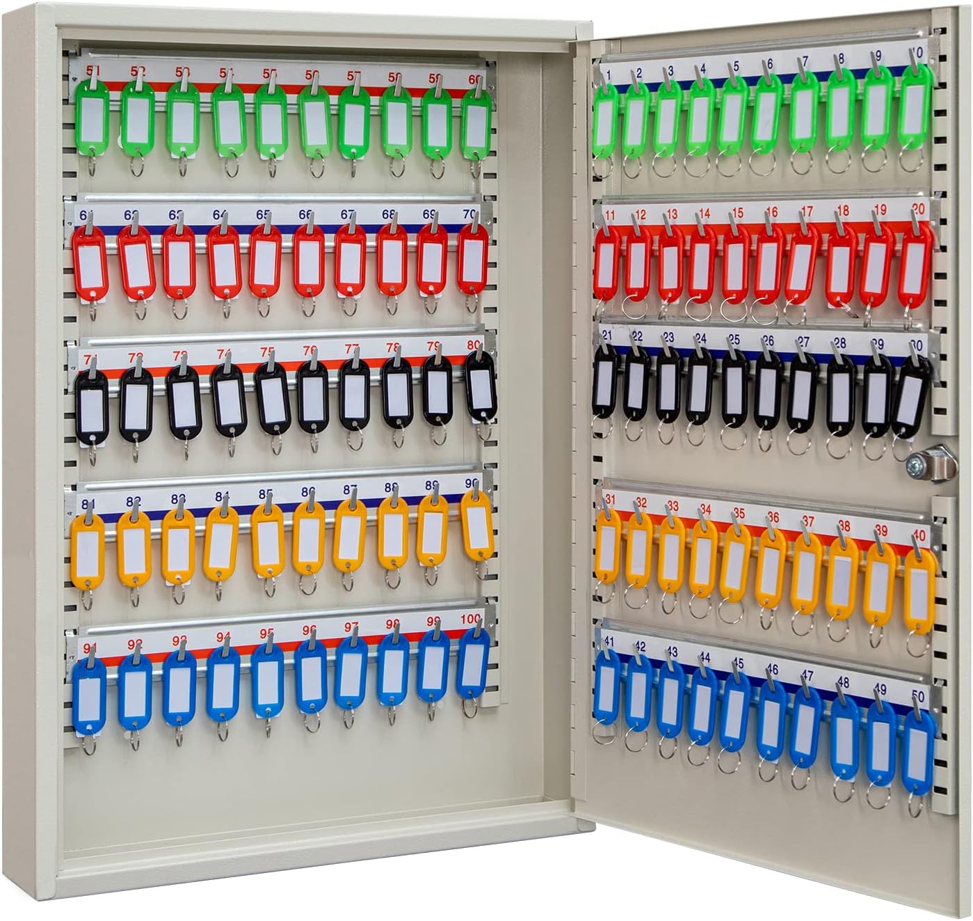 UMEKEN - Caja de llaves de pared, 100 posiciones, de metal, con ...